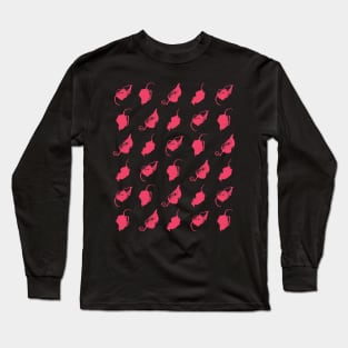 Chillies on Black Long Sleeve T-Shirt